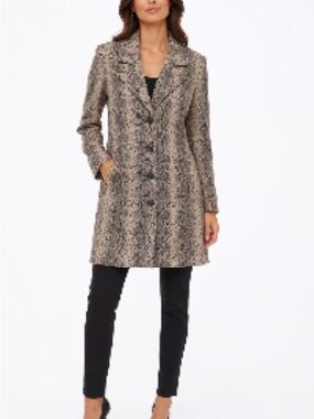 CAbi King Cobra Snakeskin Long Blazer/Trenchcoat - Large